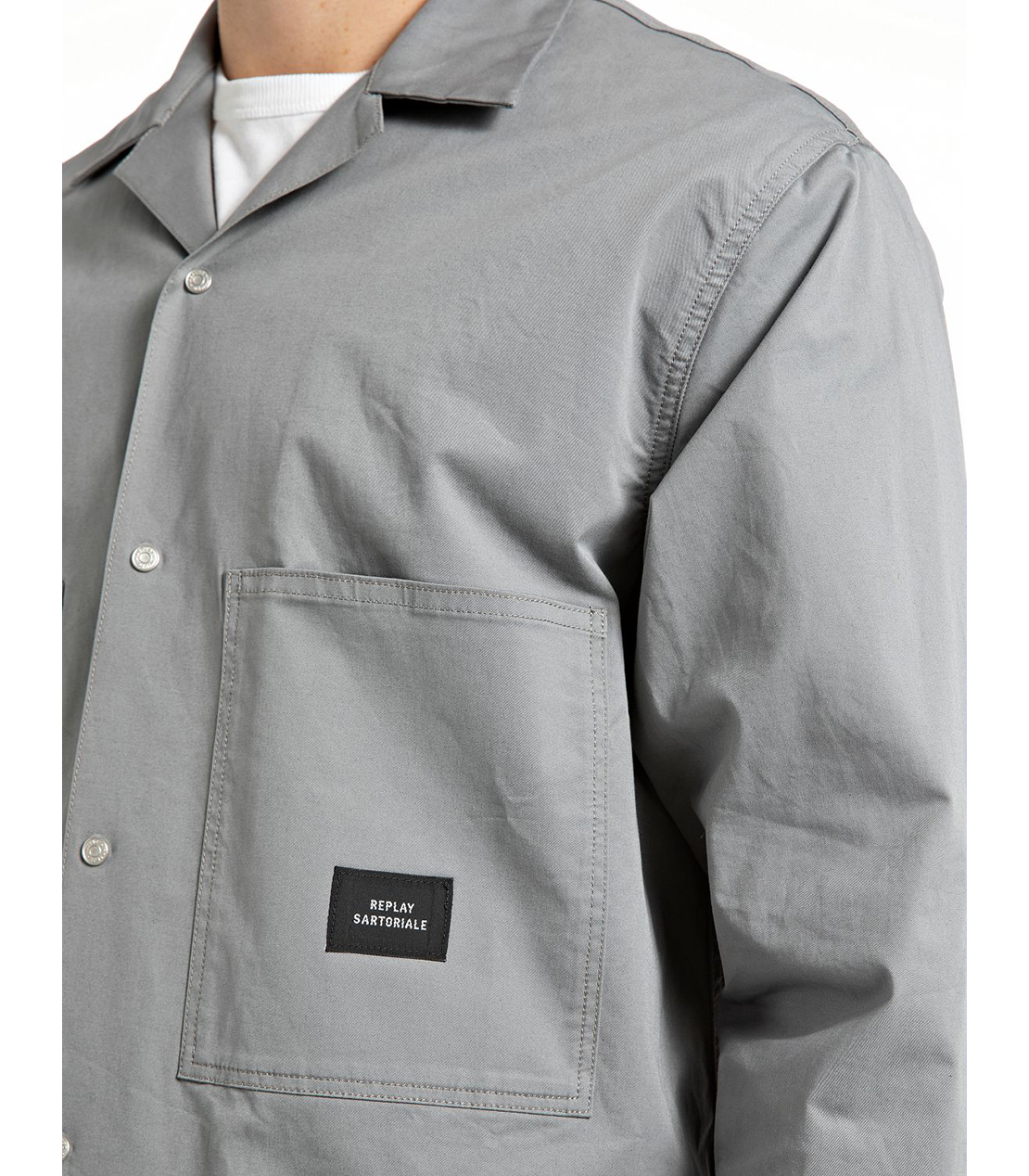 サルトリアーレ コットンツイル オーバーシャツ 詳細画像 グレー 4